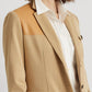 Ralph Lauren Women's Faux Leather Trim Blazer Brown Size 4
