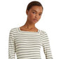 Ralph Lauren Women's Striped Stretch Cotton Top Black Size X-Large