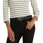 Ralph Lauren Women's Striped Stretch Cotton Top Black Size X-Large
