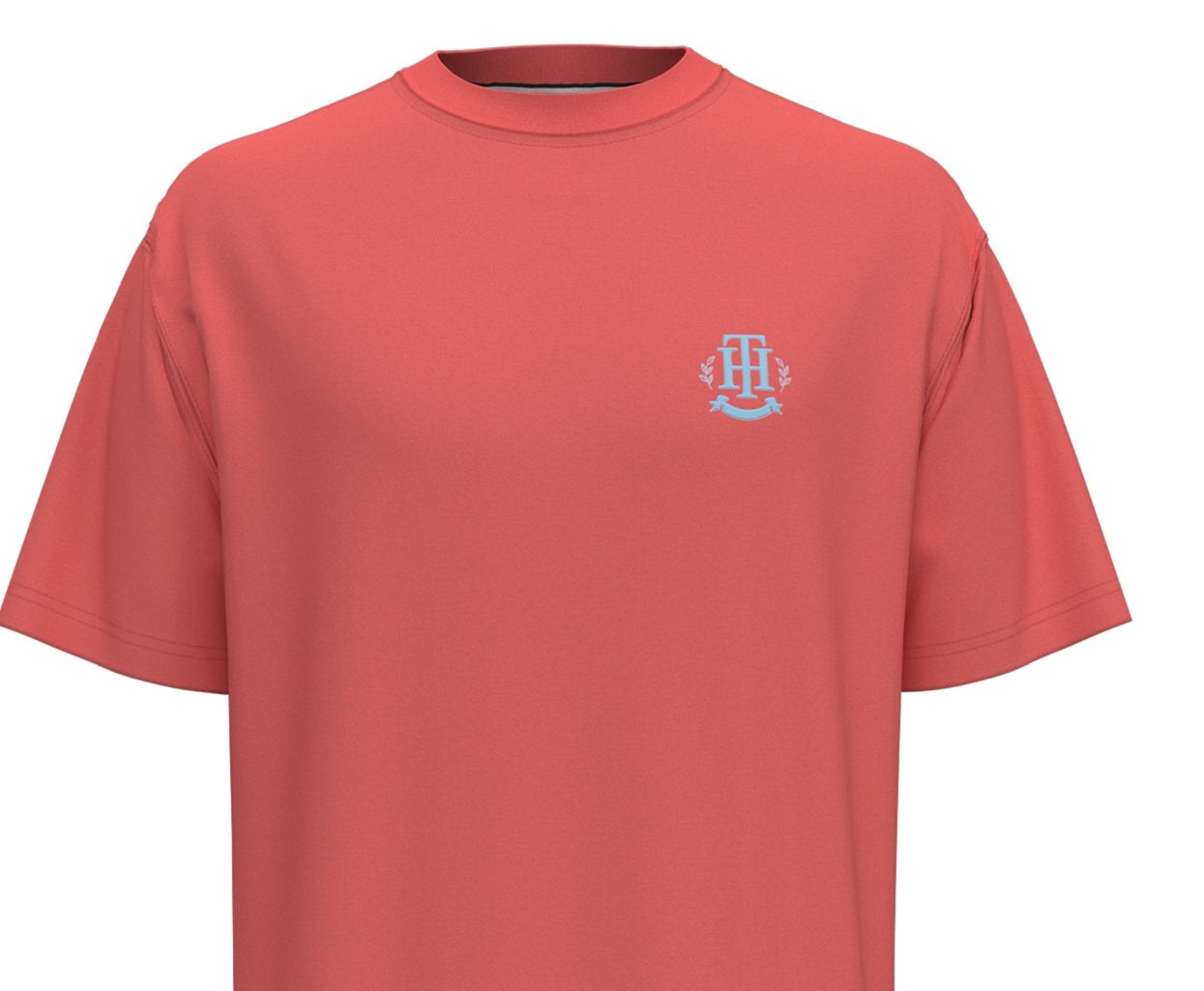 Tommy Hilfiger Men's Jersey Monogram Short Sleeve TShirt Pink Size XXLarge