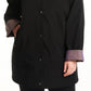 Jones New York Women's Hooded Two Tone Raincoat Black Size 3X