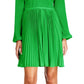 Michael Kors Women's Pleated Keyhole Dress Green Size Large