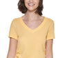 Calvin Klein Women's Ruched Top Yellow Size Medium