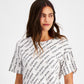 Calvin Klein Women's Logo Boyfriend T-Shirt White Size Petite Medium