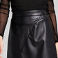 And Now This Women's Faux Leather Slit Front Mini Skirt Black Size X-Small