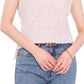Vince Camuto Women's Animal Print V Neck Blouse Beige Size Large