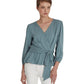 Ralph Lauren Women's Jersey Peplum Blouse Blue Size Small