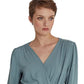 Ralph Lauren Women's Jersey Peplum Blouse Blue Size Small