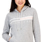 Tommy Hilfiger Women's Long Sleeve Front Pocket Logo Sweatshirt Gray Size X-Large