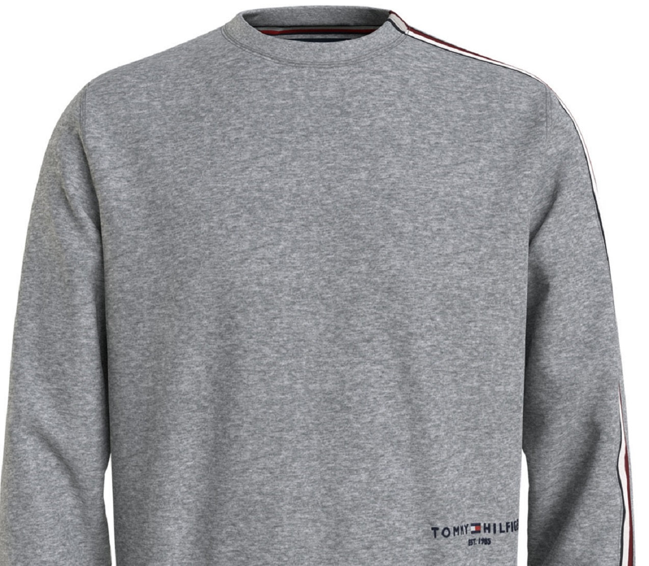 Tommy Hilfiger Men's New Global Stripe Crewneck Sweatshirt Gray Size Medium