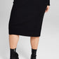 And Now This Women's Chain Strap Ribbed Knit Sweater Dress Black Size 2X