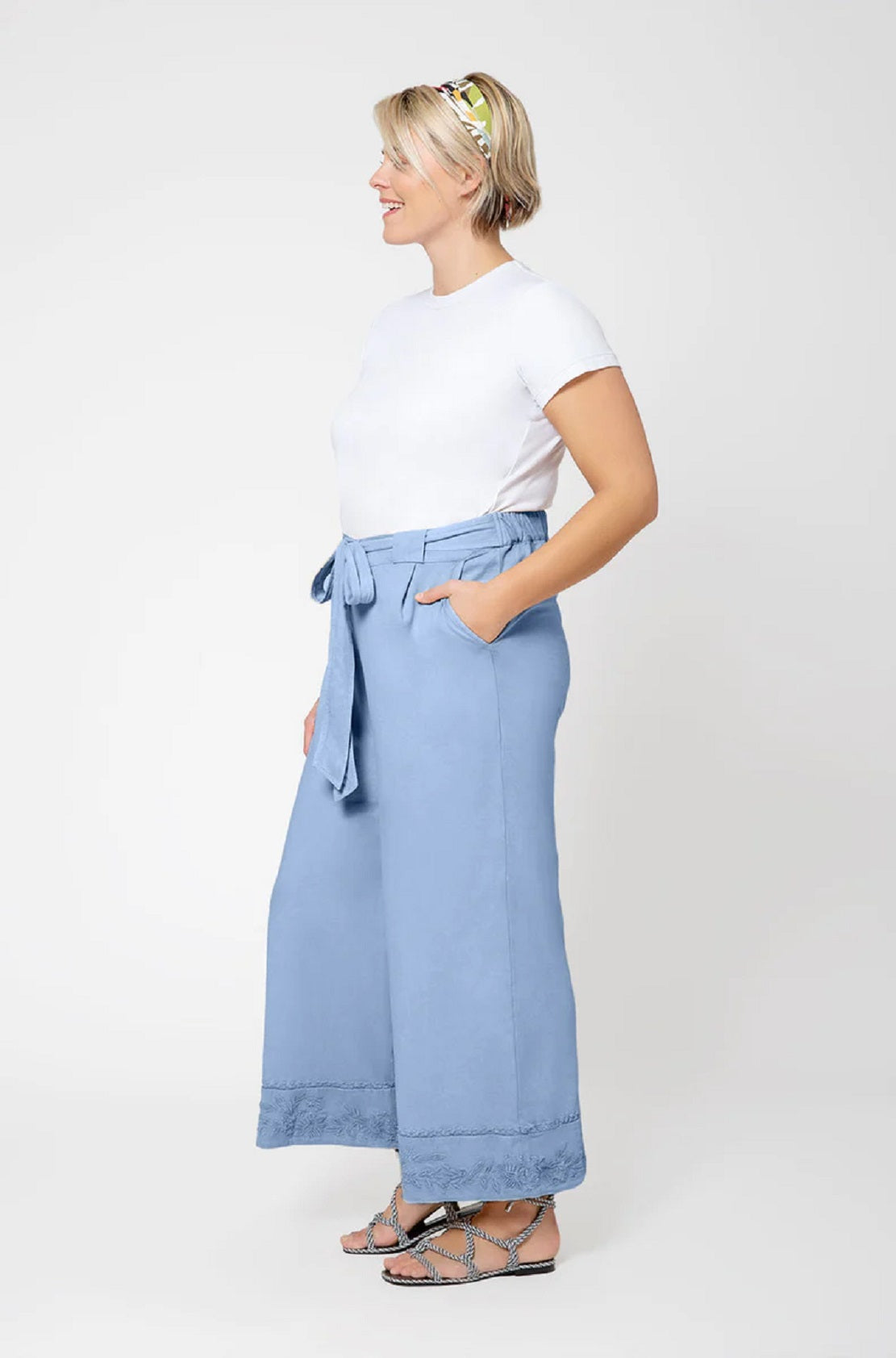 Leota Women's Chambray Lord & Taylor Lupita Culottes Dress Blue