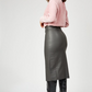 Silk & Salt Vegan Leather Luxury Skirt Grey