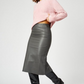 Silk & Salt Vegan Leather Luxury Skirt Grey