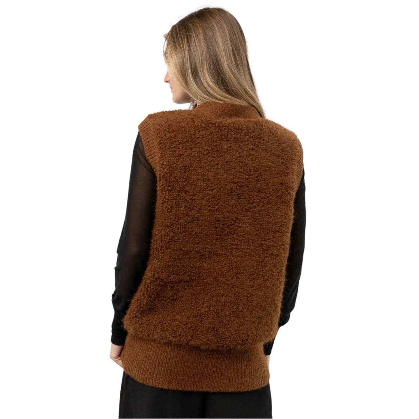 VERO MODA Women's Lucia Sweater Vest Brown