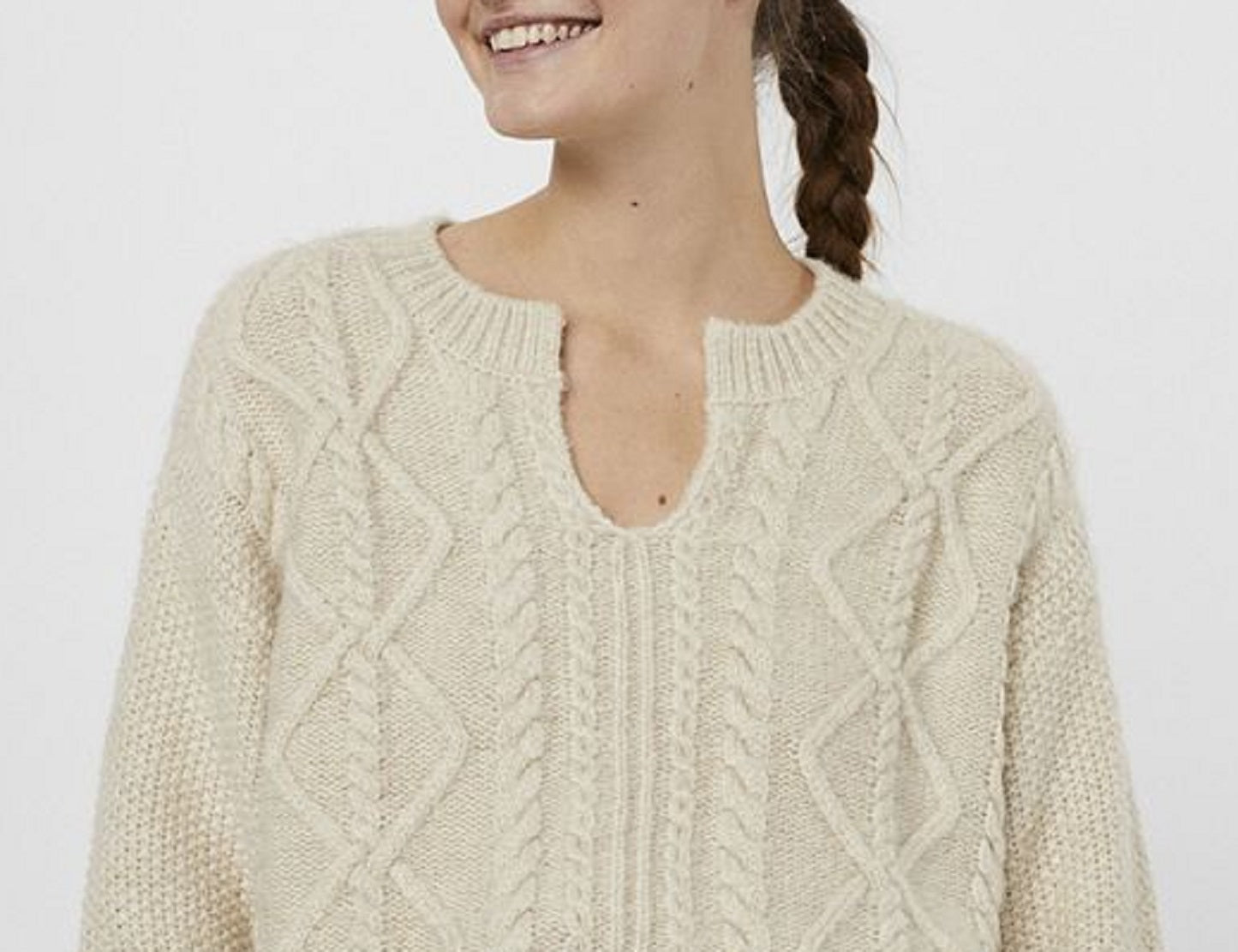 VERO MODA महिलाओं का रीज़ स्वेटर, भूरा, छोटा साइज़