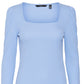 VERO MODA Women's Hensely Top Blue Size X-Large