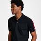 Hugo Boss Men's Dovember Classic Fit Checkered Logo Print Polo Shirt Black Size Medium