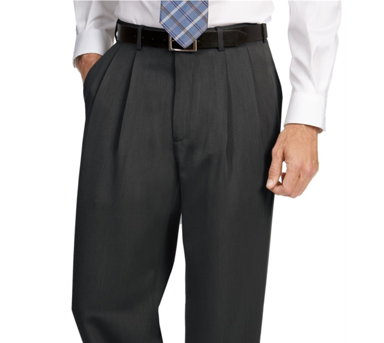 Perry Ellis Men's Non Iron Dress Pants Gray Size 40X30