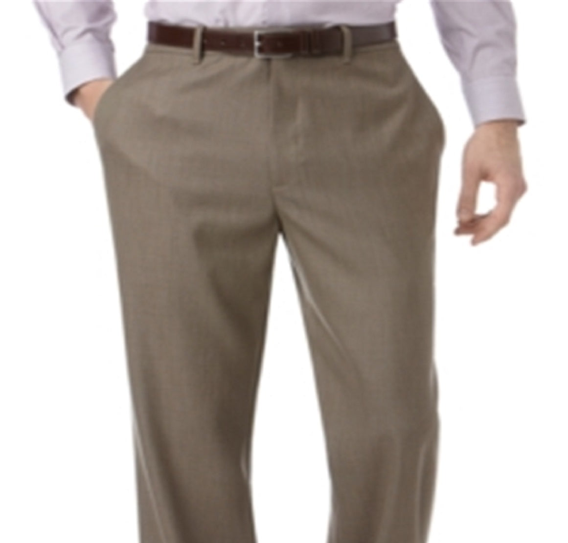 Perry Ellis Men's Folio Flex Sharkskin Dress Pants Brown Size 38X32