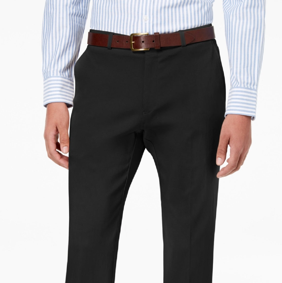 Tommy Hilfiger Men's Modern Fit Th Flex Stretch Comfort Solid Performance Pants Black Size 34X29
