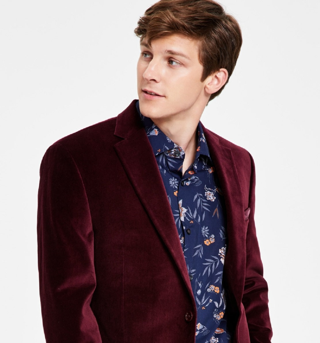 Alfani Men's Slim Fit Solid Velvet Blazer Red Size 40