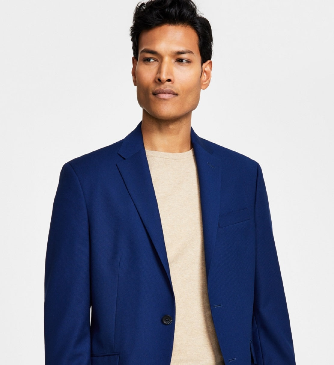 Kenneth Cole Reaction Men's Techni Cole Suit Separate Slim Fit Suit Jacket Blue Size 44