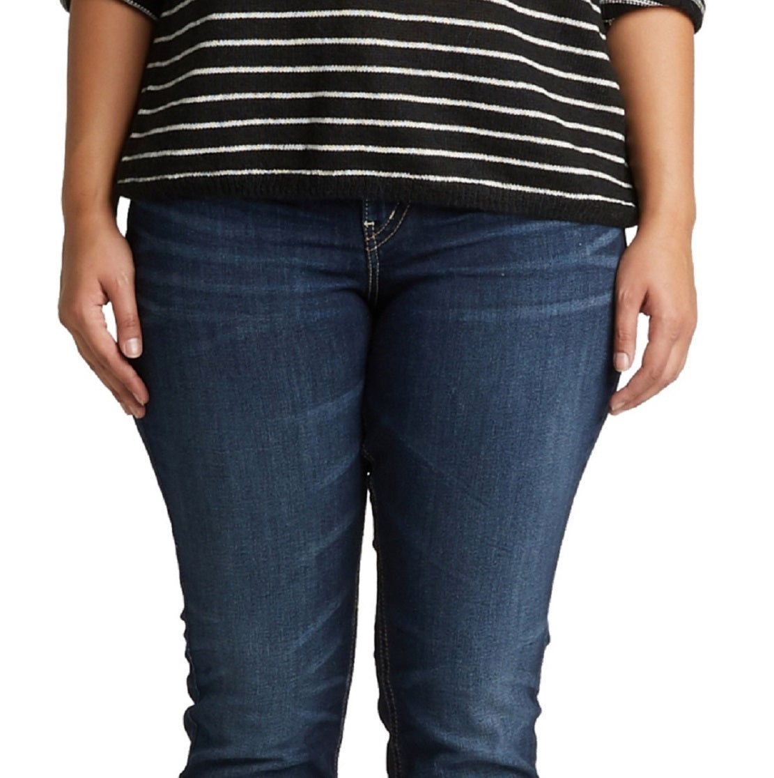 Silver Jeans Co. Women's Suki Mid Rise Straight Jeans Blue Size 20W