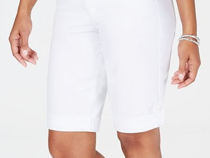 Charter Club Women's Tummy Control Chino Shorts White Size 10