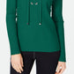 INC International Concepts Women's Ribbed Rhinestone Grommet Sweater Green Size Medium