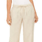 Charter Club Women's Linen Drawstring Waist Pants Brown Size XX-Large