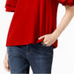 INC International Concepts Women's Ruffled Sleeve Top Red Size Medium