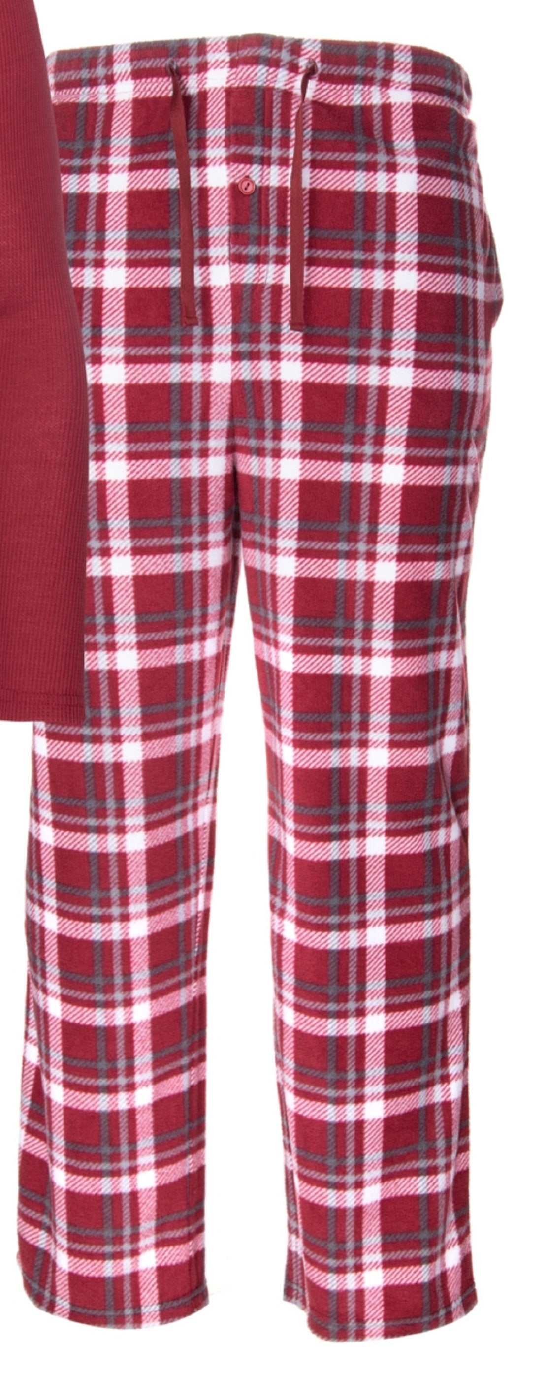 Isotoner Signature Men's Sleep Thermal Top Pant Set Red Size X-Large