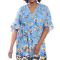 London Times Women's Floral Print Maxi Dress Blue Size 14W