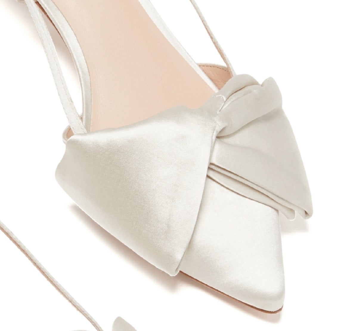 Kate Spade New York Women's Marseille Bow Pointed Toe Slingback Pump White Size 8 B