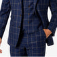 Tayion Collection Men's Classic Fit Wool Suit Jacket Blue Size 46