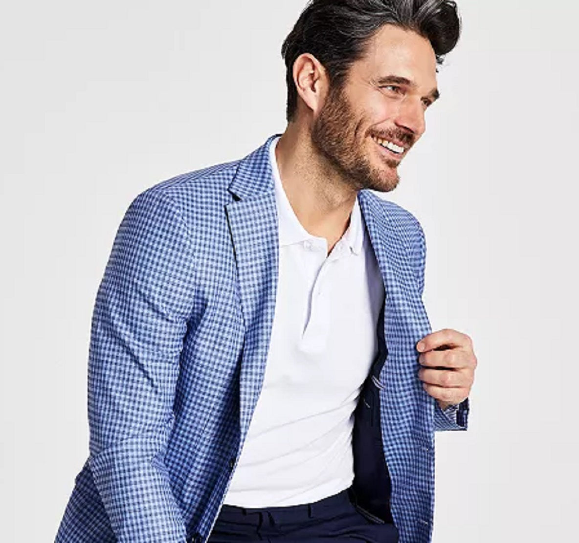 Tommy Hilfiger Men's Check Modern Fit Sport Coat Blue Size 48