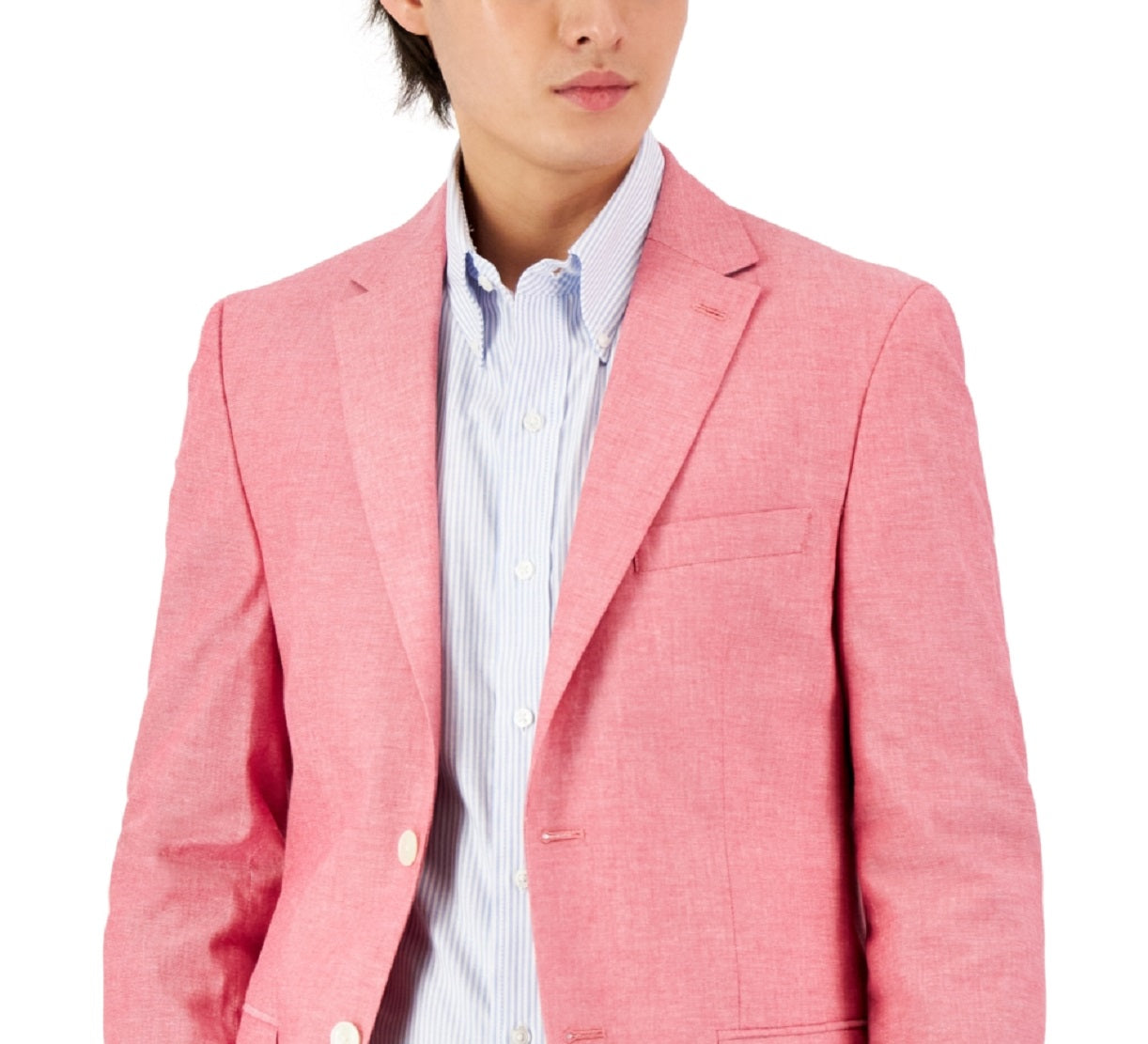 Tommy Hilfiger Men's Modern Fit Cotton Sport Coat Pink Size 46