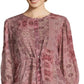 John Paul Richard Women's Cinched Waist Printed Blouse Purple Size Large