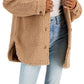 Coffeeshop Junior's Fleece Shirt Jacket Brown Size Small