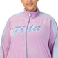 Fila Women's Valery Logo Zip Front Velour Jacket Purple Size 2X
