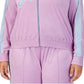 Fila Women's Valery Logo Zip Front Velour Jacket Purple Size 2X