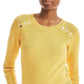 Nautica Women's Sustainably Crafted Rib Knit Sweater Yellow Size Small