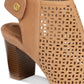 Giani Bernini Women's Platform Perforated Arch Support Josieyy Almond Toe Block Heel Shootie Brown Size 11 M