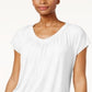 JM Collection Women's Blouson T-Shirt White Size XX-Large