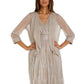R & M Richards Women's 2 Pc Metallic Jacket & Dress Brown Size 14 Petite