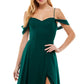 City Studios Junior's Cold Shoulder Lace Up Gown Green Size 7