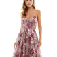Say Yes To The Prom Junior's Embroidered Floral Lace Up Gown Purple Size 1