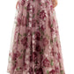 Say Yes To The Prom Junior's Embroidered Floral Lace Up Gown Purple Size 7