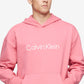 Calvin Klein Men's Relaxed Fit Standard Logo Terry Hoodie Pink Size Medium